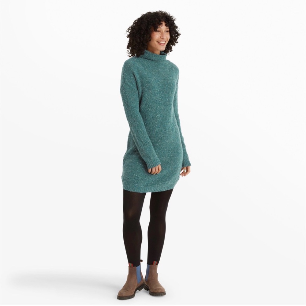 NWT Sherpa Adventure Gear Yuden Charcoal Turtleneck Sweater Dress Merino Wool